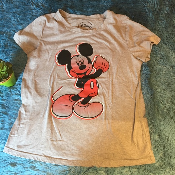 DISNEY grey Mickey Mouse T-shirt 1X short sleeve - Picture 1 of 4